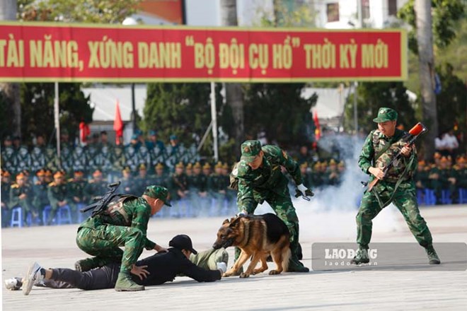 Border Guard professional performance of the Border Guard Command of Dien Bien province. Photo: Quang Dat