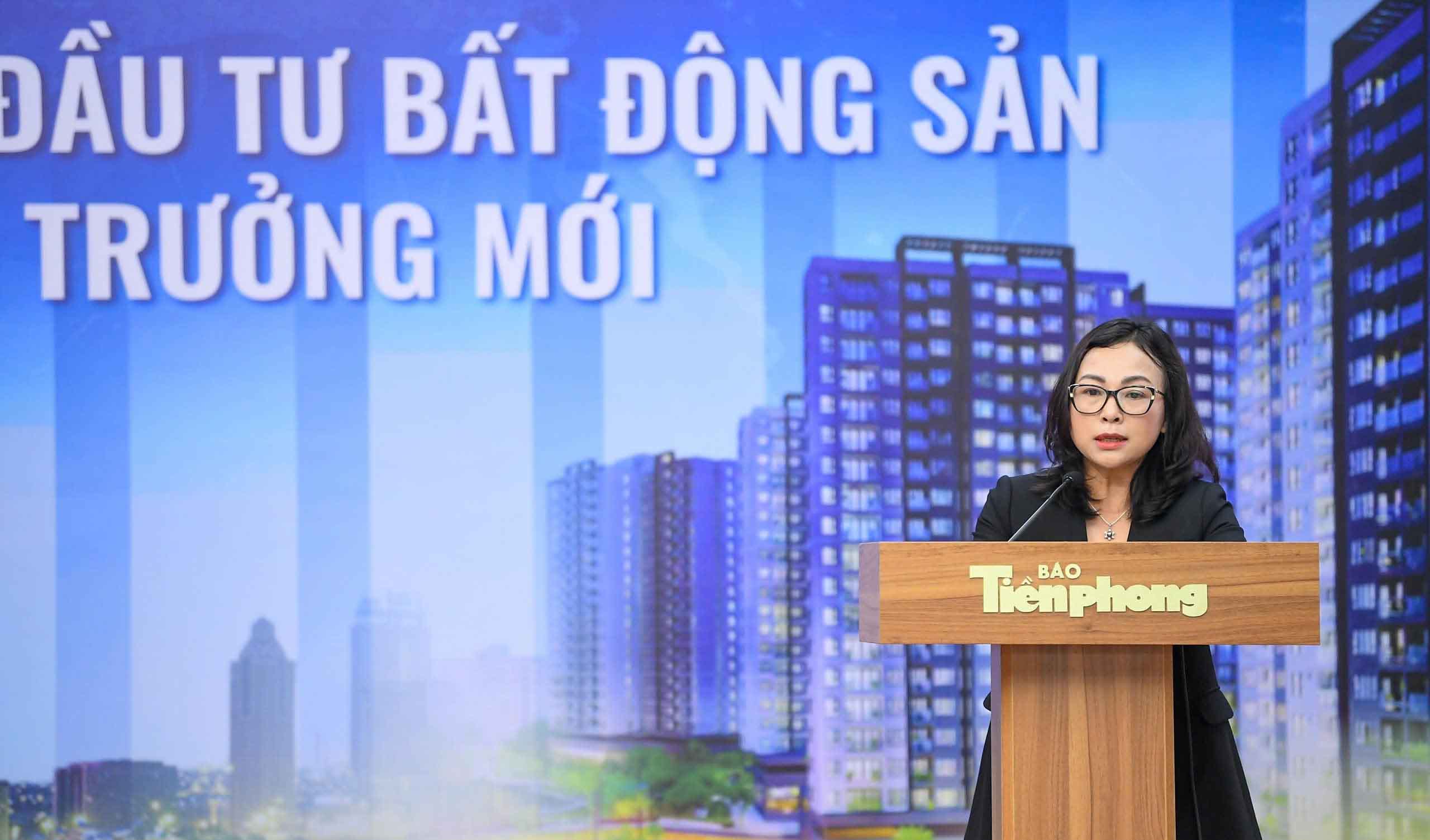 Bà Tống Thị Hạnh – Cục trưởng Cục Quản lý nhà và Thị trường BĐS (Bộ Xây dựng). Ảnh: Anh Huy.