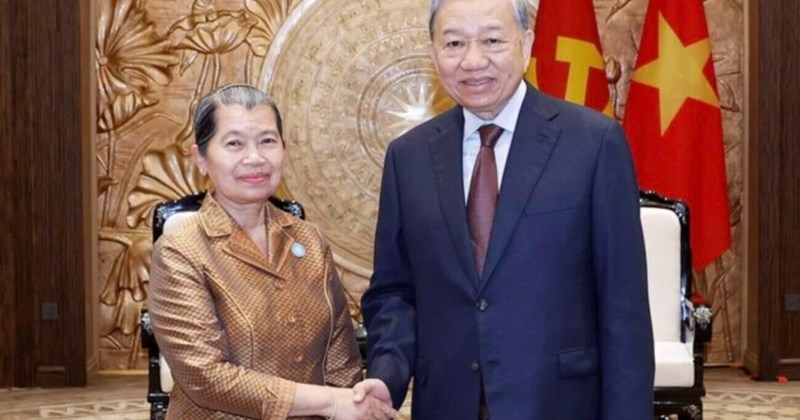 Tổng Bí thư Tô Lâm tiếp Phó Chủ tịch Đảng Nhân dân Campuchia Men Sam An