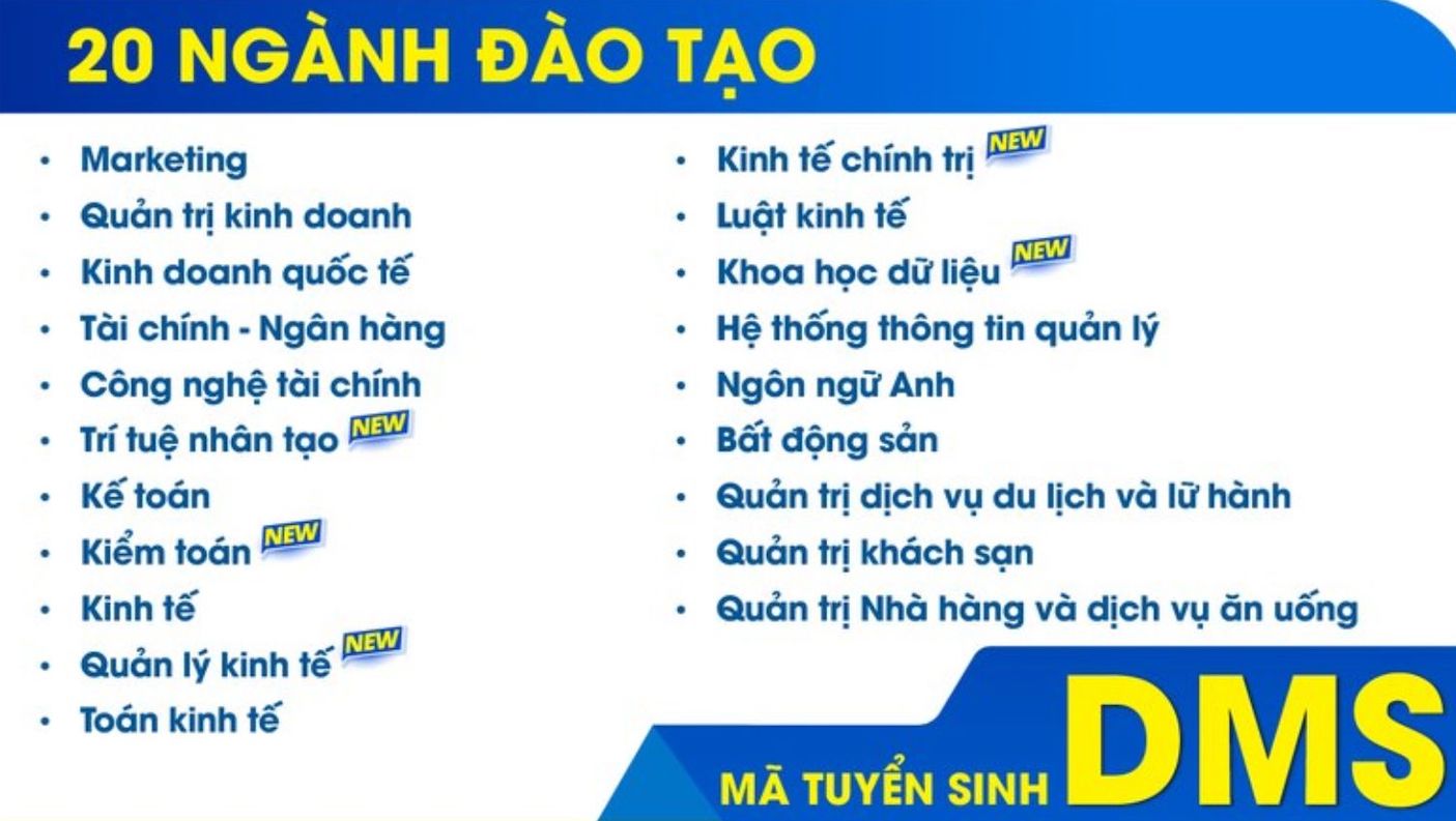 Danh mục các ngành, chương trình đào tạo năm 2026 của Trường Đại học Tài chính - Marketing. Ảnh: Trường Đại học Tài chính - Marketing  