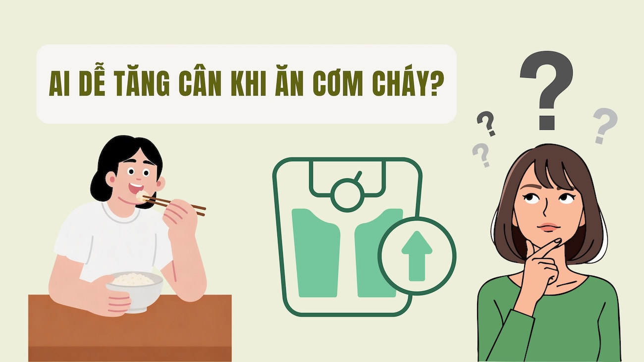 Who easily gains weight when eating burnt rice