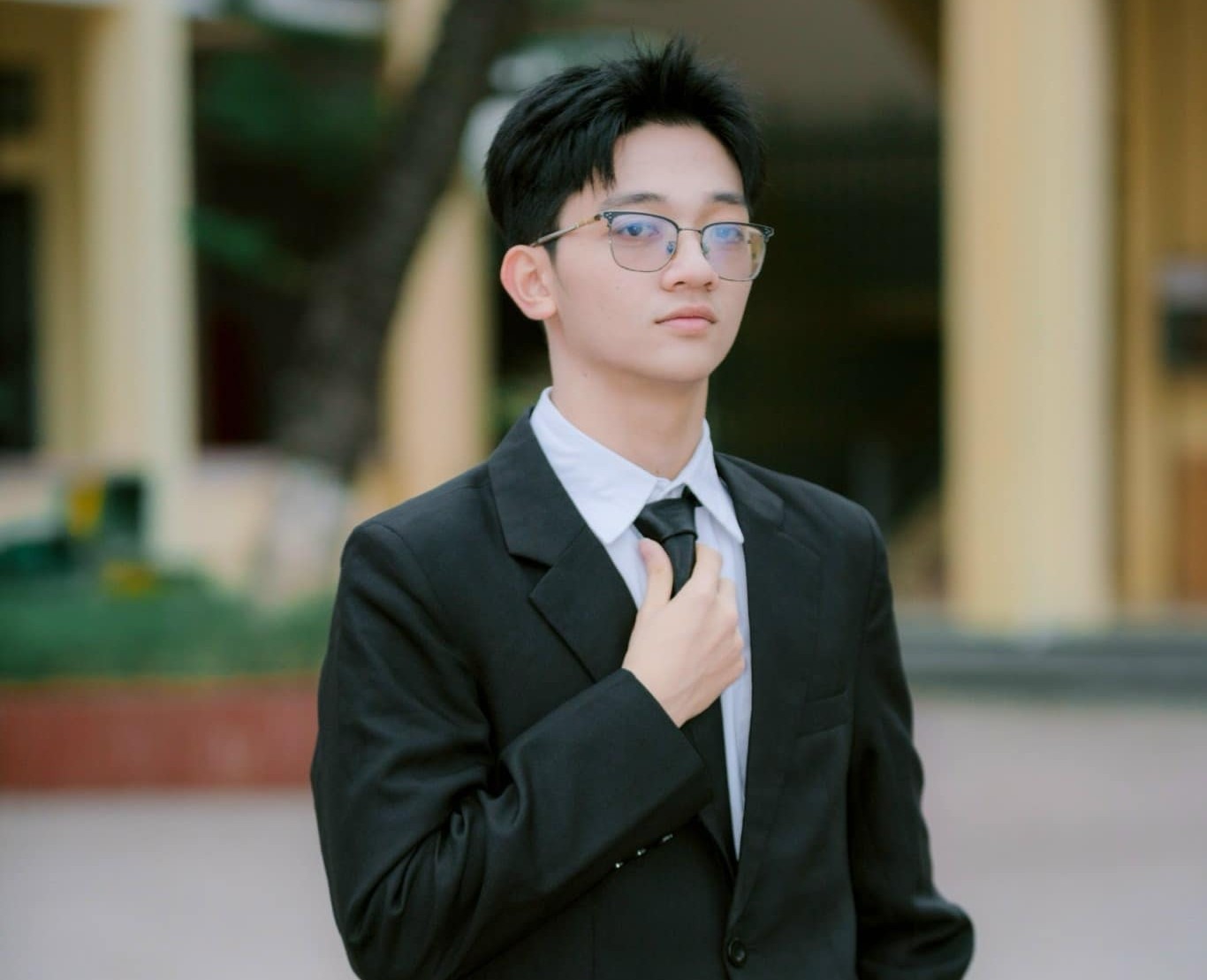 Portrait of Nguyen Tuan Dat - the candidate with the highest achievement in the thinking assessment exam of Hanoi University of Science and Technology. Photo: Vinh Bao High School