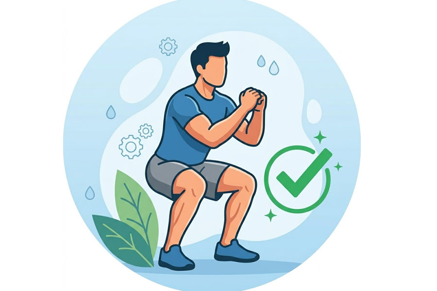 Exercising squats properly helps the body become healthier every day. Graphics: Thien Nhan