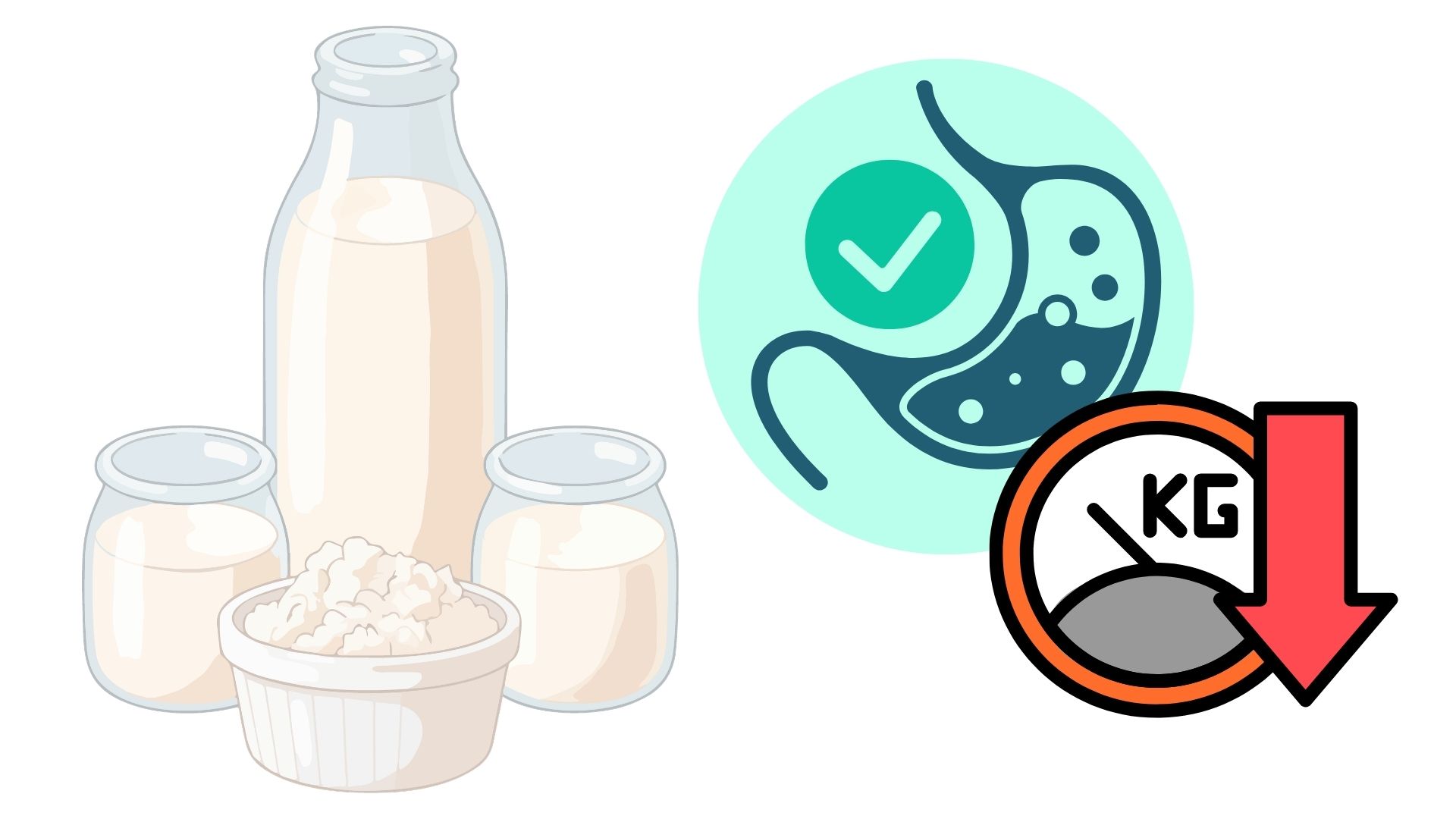 케피르는 영양가가 풍부한 음료로 소화 시스템을 개선하고 체중 감량에 효과적입니다. 그래픽: 탄탄