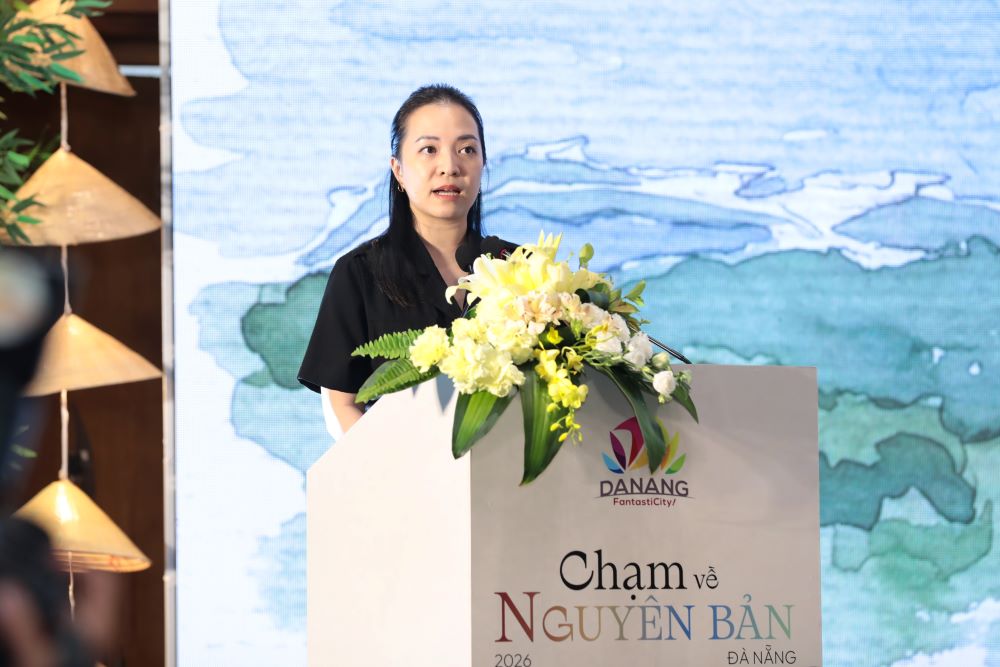 Bà Nguyễn Thị Hoài An - Phó Giám đốc Sở Văn hoá - Thể thao và Du lịch Đà Nẵng phát biểu tại chương trình. Ảnh: Trần Thi