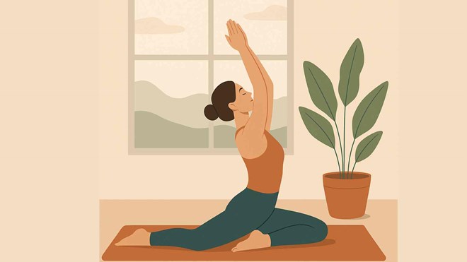 Yoga exercises help prevent uric acid spikes. Photo: Huong Giang