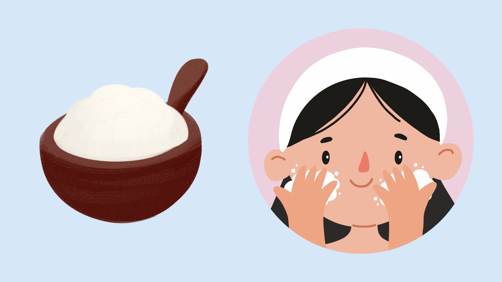 쌀가루로 피부를 자연스럽게 밝고 매끄럽게 가꾸는 비법. 그래픽: 민쩌우