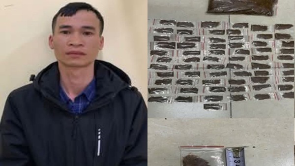 Công an Hà Nội bắt đối tượng mang gần 0,5kg ma túy đi bán trên taxi. Ảnh: CAHN