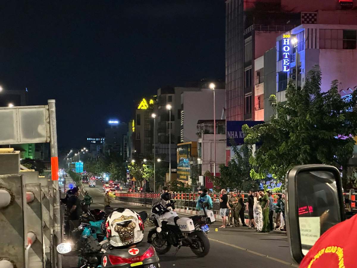 Scene of the traffic collision that killed one person. Photo: Dong Hoang