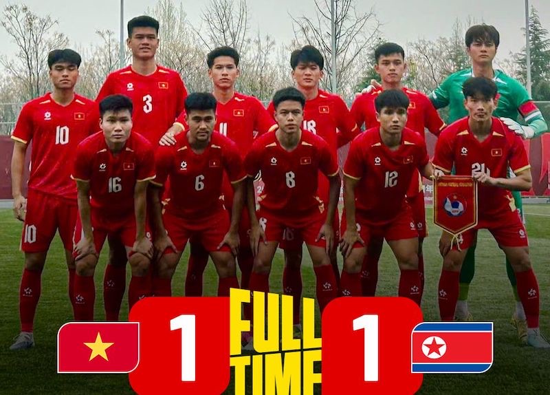 U-23ベトナム代表がCFAチームチャイナでU-23北朝鮮代表と対戦。写真:ミン・ダン