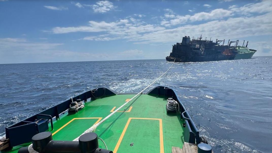 Russian LNG tankers are moved away from the coast by Libyan authorities. Photo: Libyan Ministry of Defense/gCaptain