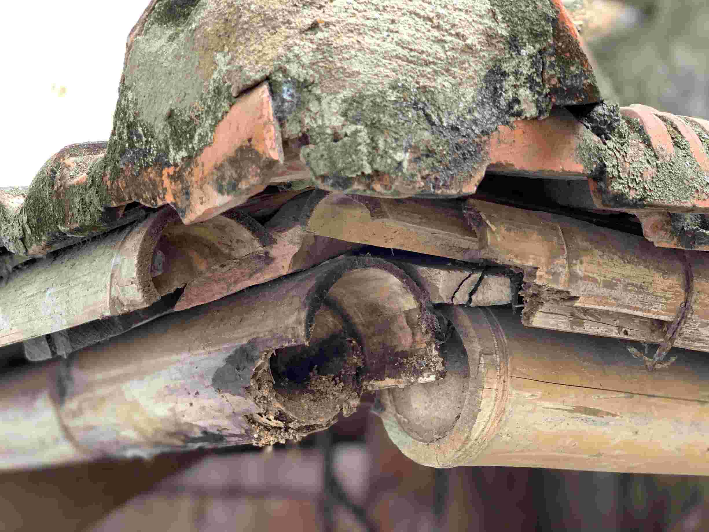 Di tích Cửa hàng cắt tóc dưới hầm bị xuống cấp nghiêm trọng. Ảnh: Hà Vi