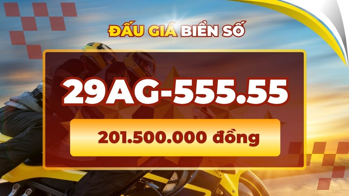 The most beautiful motorbike license plate in the auction on March 25 has a high price