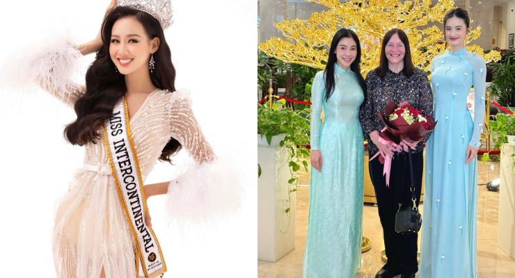 Miss Bao Ngoc (left) participates in the 73rd Miss World competition. Photo: Sen Vang.