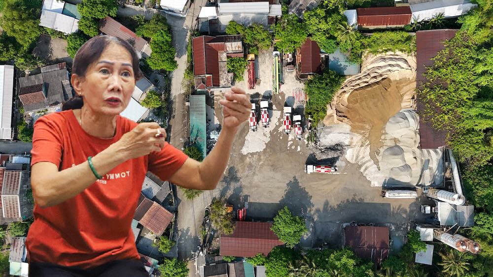 People cry for help when living next to an illegal concrete mixing station. Photo: Reporter