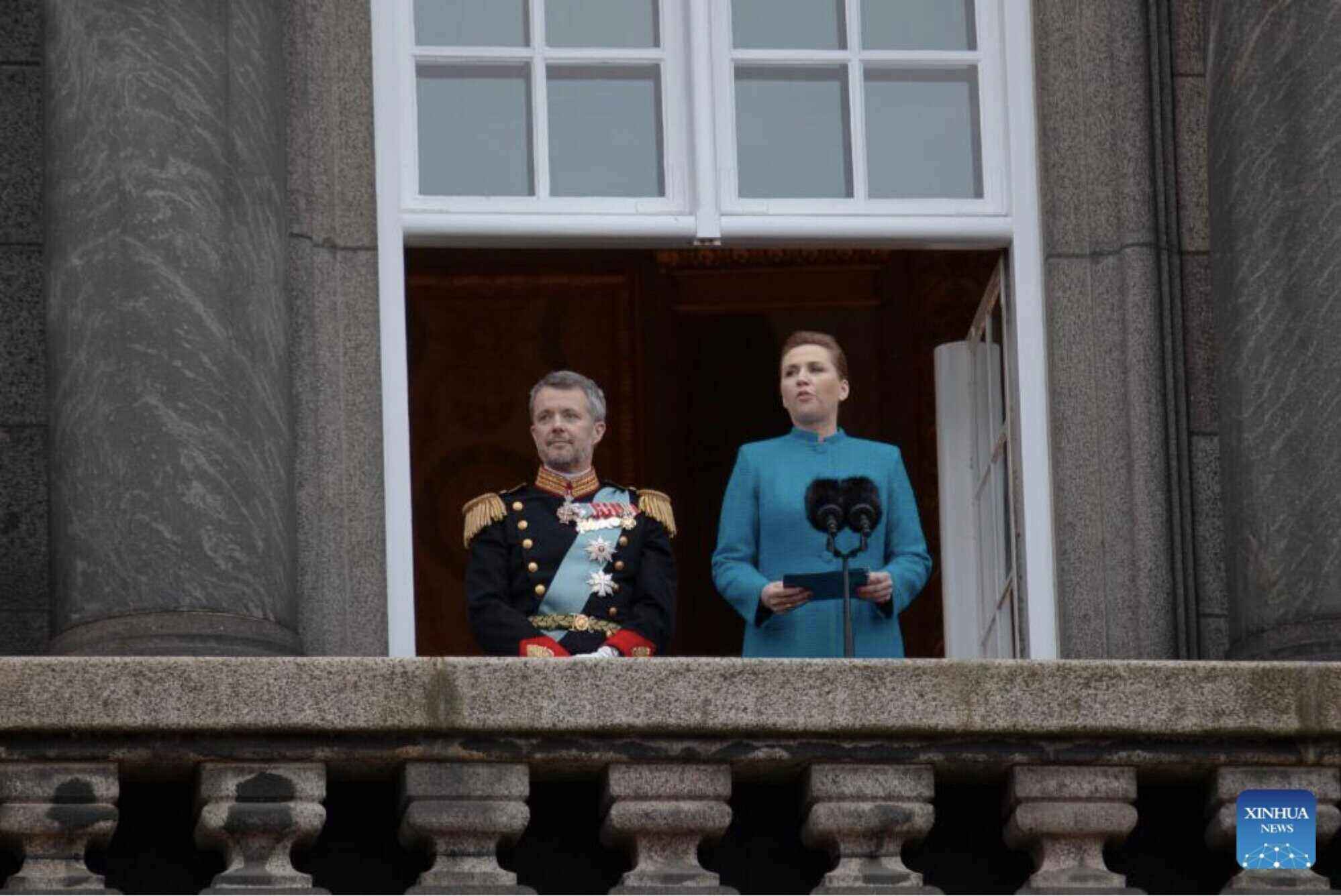 Danish Prime Minister Mette Frederiksen (right) speaks at Christiansborg Palace in Copenhagen, Denmark. Photo: Xinhua