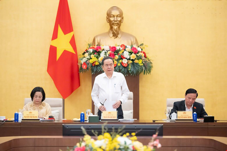 Politburo Member, National Assembly Chairman Tran Thanh Man said that the first session of the 16th National Assembly will consider consolidating personnel for state titles. Photo: Quochoi. vn