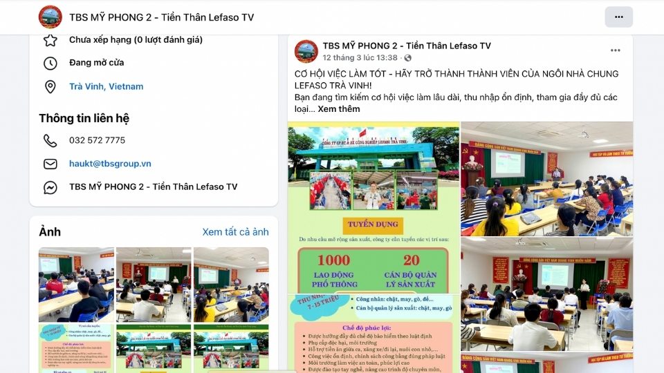 Doanh nghiệp tuyển dụng lao động qua mạng xã hội. Ảnh: Hoàng Lộc