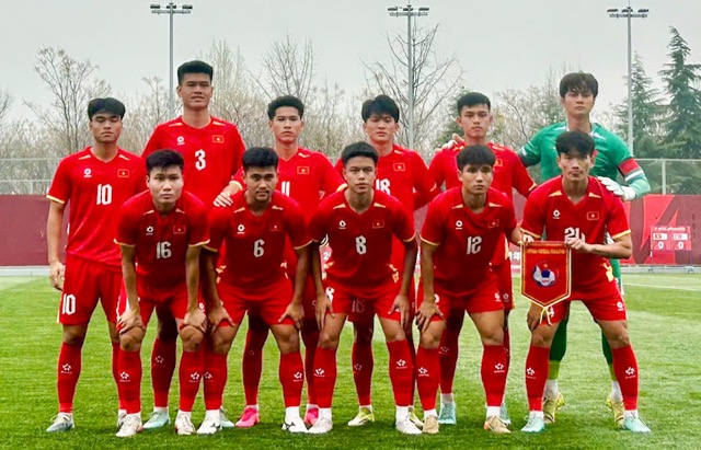 U23 Vietnam at the CFA Team China 2026 friendly tournament. Photo: VFF