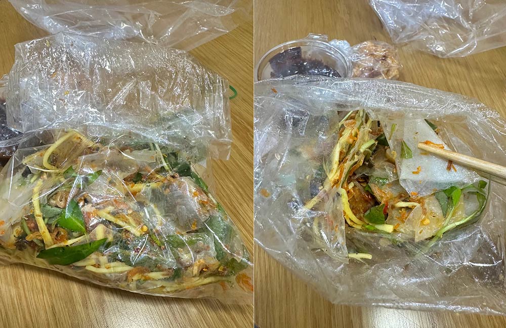 Giá một phần là 35.000 đồng bị đánh giá là chất lượng không tương xứng, riêng phần mắm ruốc bị tính giá 20.000 đồng. Ảnh: N.H.