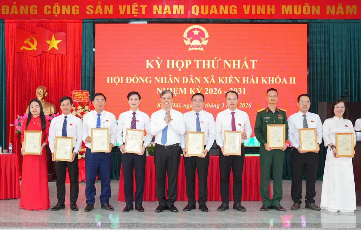 Kien Hai commune consolidates the local government apparatus for the term 2026 - 2031. Photo: Hai Phong e-Portal