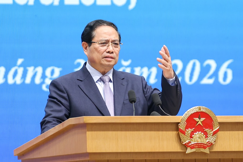 Prime Minister Pham Minh Chinh emphasized that young people need to create businesses with outstanding growth potential, " unicorn startups" of Vietnam. Photo: VGP