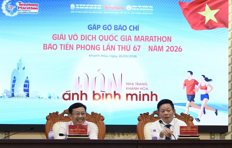 The organizing committee of the 2026 Marathon National Championship announced information in Nha Trang (Khanh Hoa). Photo: TPM
