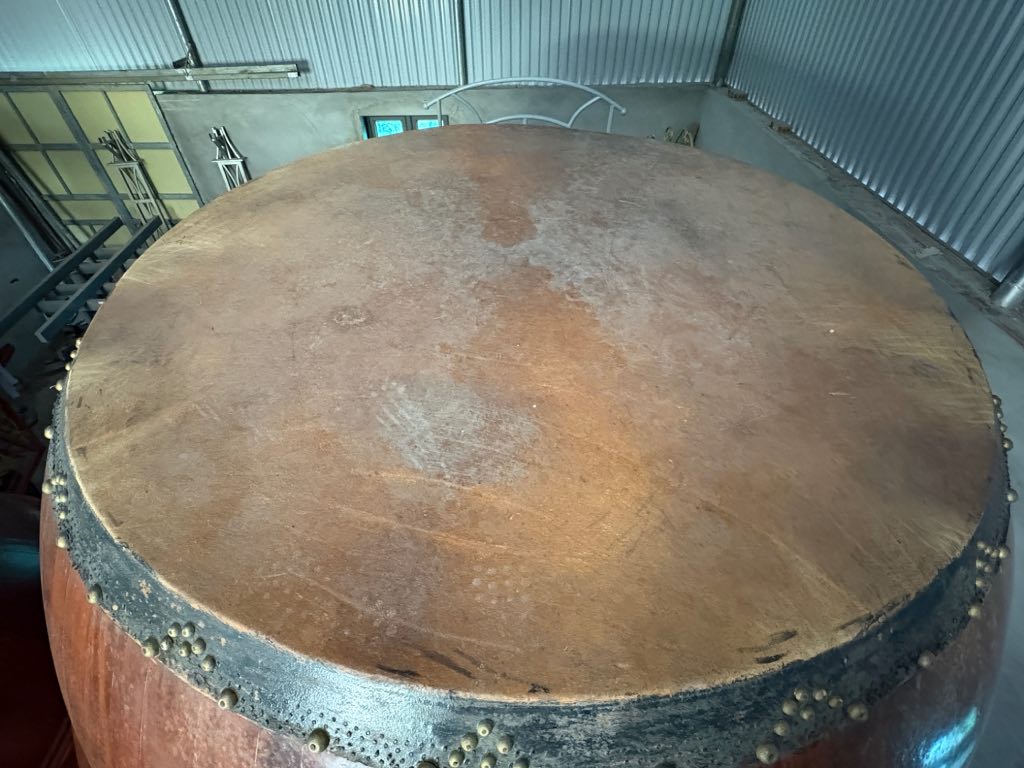 Leather surface of the giant drum. Photo: Bao Han