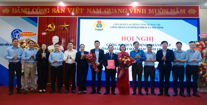 The Quang Tri Provincial Social Insurance Grassroots Trade Union has just been established with 419 union members. Photo: Quang Tri Trade Union
