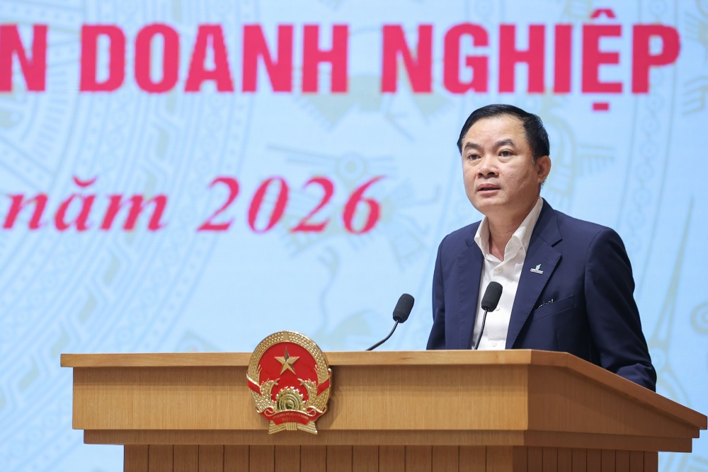 Mr. Le Ngoc Son - Chairman of Vietnam National Industry - Energy Group (Petrovietnam) spoke at the conference. Photo: VGP