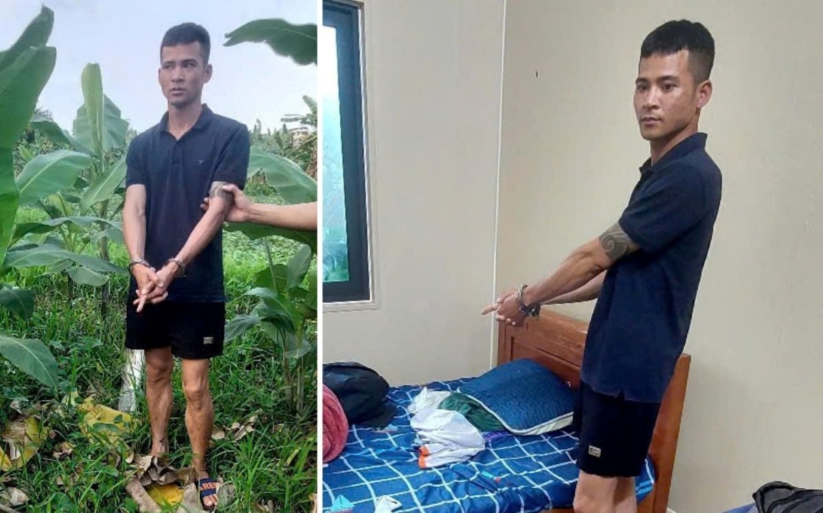 Đối tượng Hùng cùng tang vật. Ảnh: Công an Hải Phòng