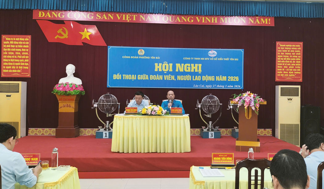 Hội nghị đối thoại đoàn viên và người lao động năm 2026. Ảnh: Thanh Hoa