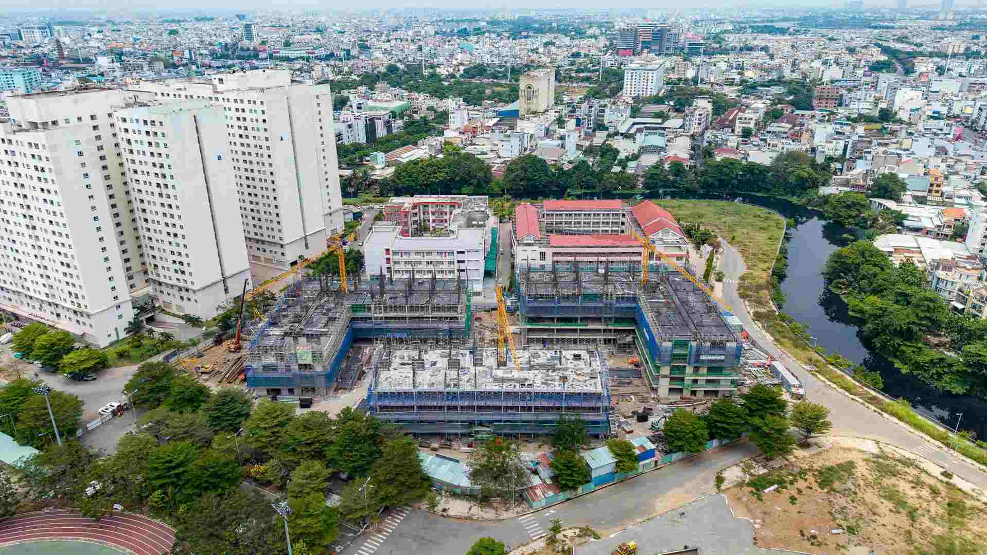 Dự án nhà ở xã hội tại số 4 Phan Chu Trinh đang được đẩy nhanh.  Ảnh: Anh Tú