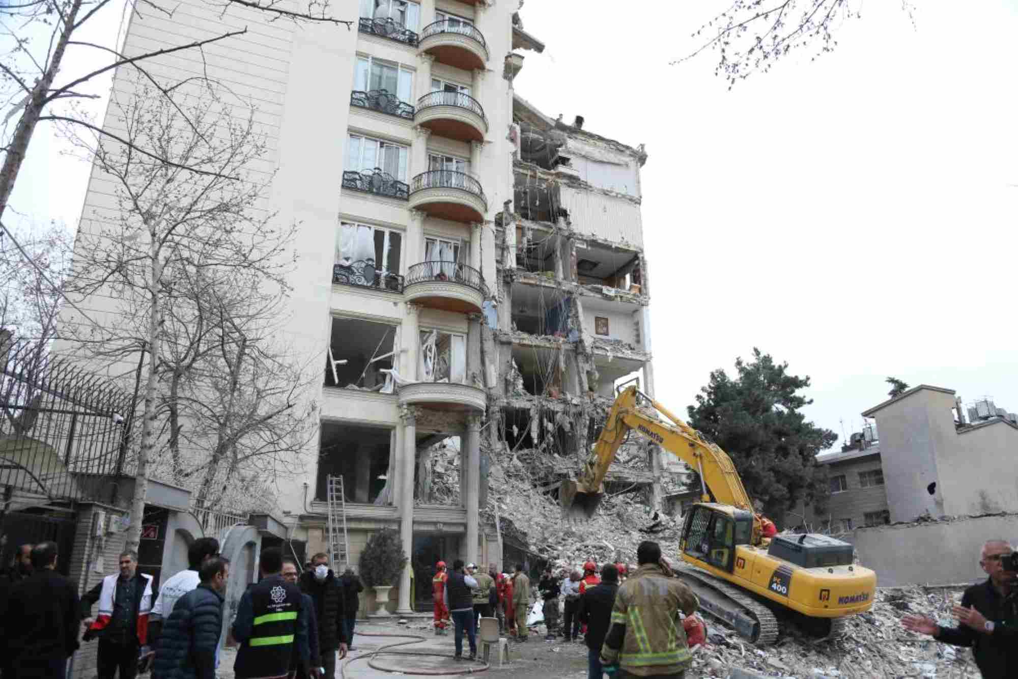 A residential building in Tehran, Iran, destroyed after a US and Israeli airstrike on March 23, 2026. Photo: Xinhua