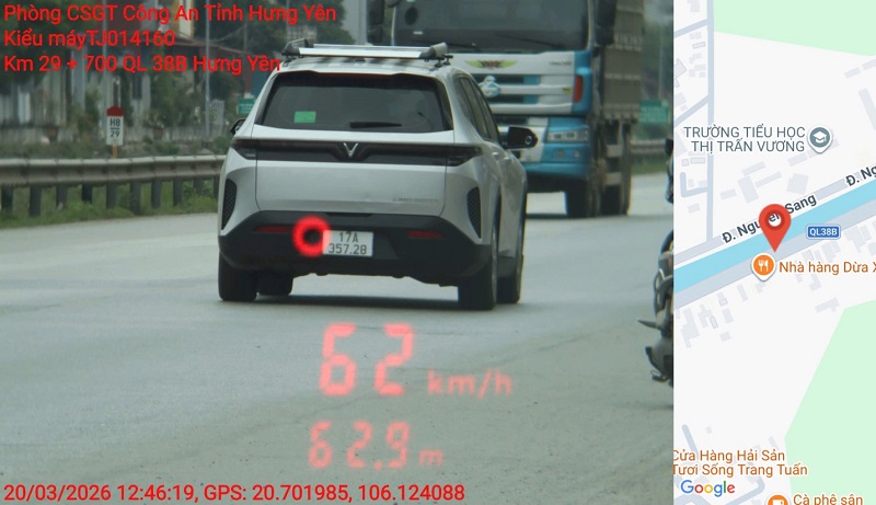 Car owner fined remotely in Hung Yen. Photo: Hung Yen Traffic Police