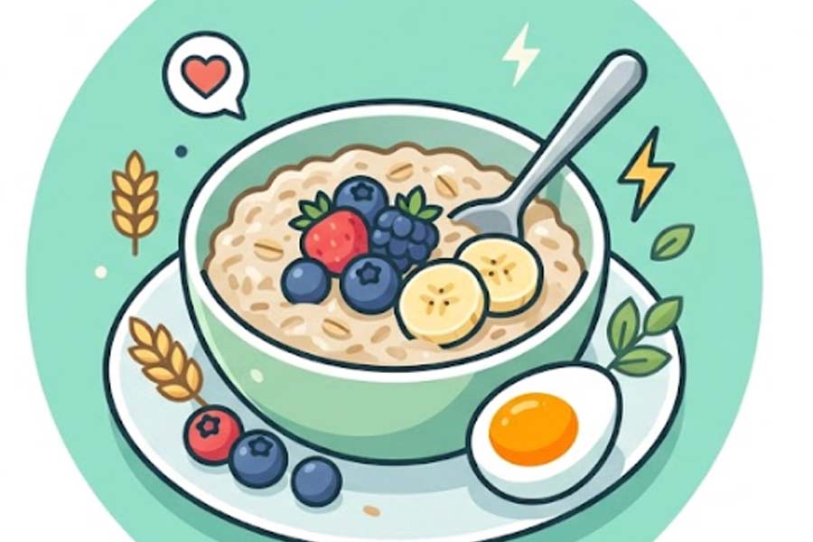 Oats and eggs: Optimal breakfast choice for health. Graphics: Thien Nhan