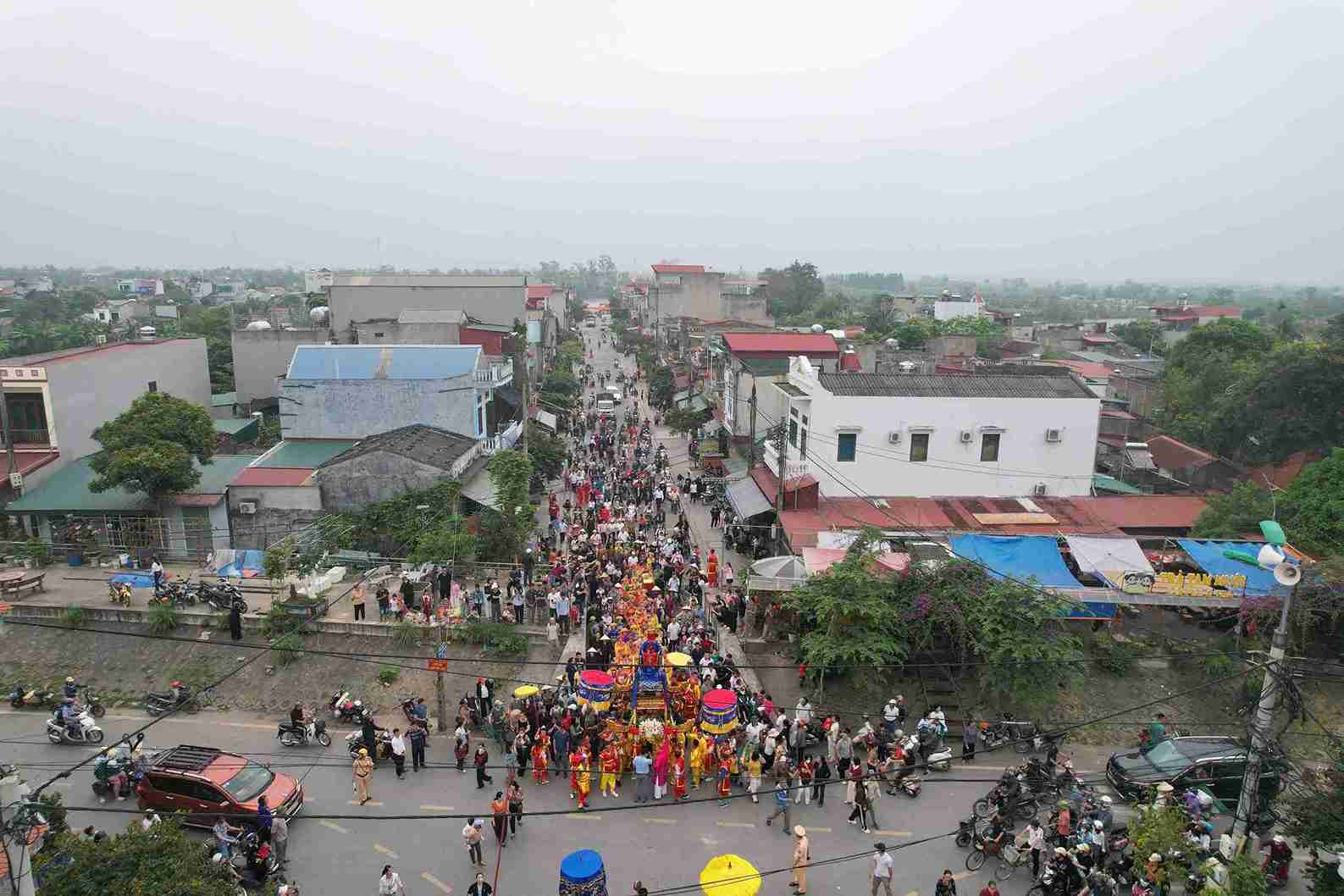 Nghi thức rước nước tại lễ hội đền Tranh được tổ chức trang nghiêm. Ảnh: Anh Dương