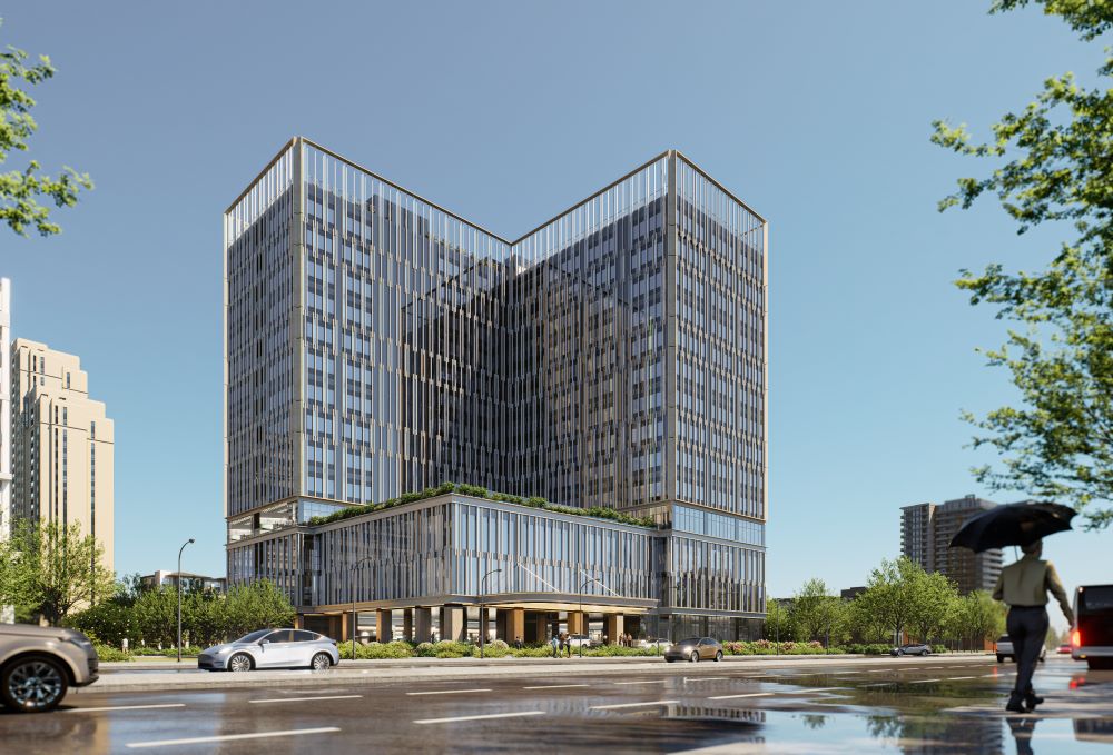 Phối cảnh tòa nhà dự án VHU30 với 15 tầng nổi, 2 tầng hầm.