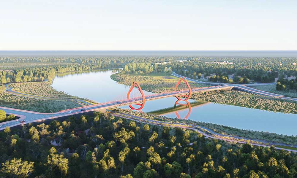 Perspective du pont Van Ha (province de Bac Ninh). Photo: Investisseur