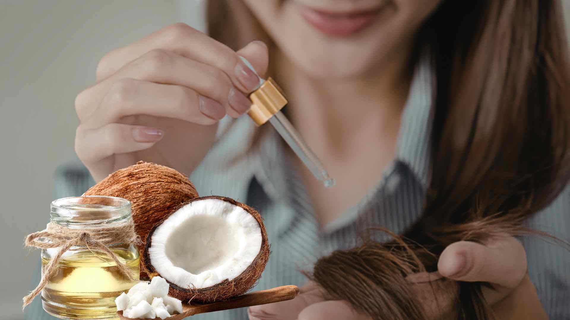 Deep moisturizing with natural oils helps dry hair improve. Graphic photo: Huong Son