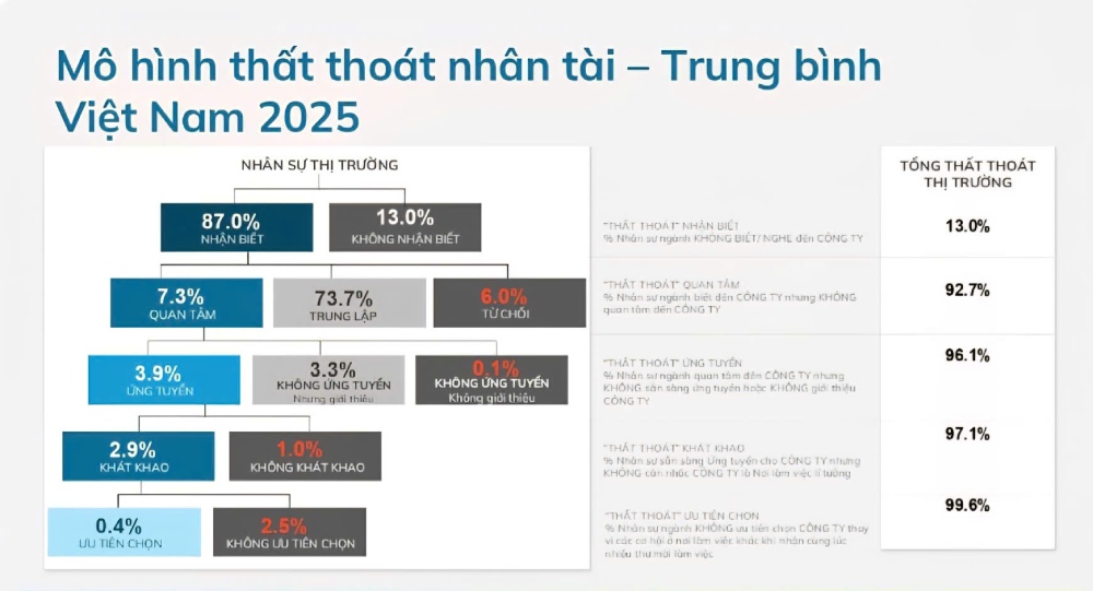 Khảo sát của Công ty Anphabe về sự thất thoát nhân sự, ứng viên. Ảnh: Công ty Anphabe.