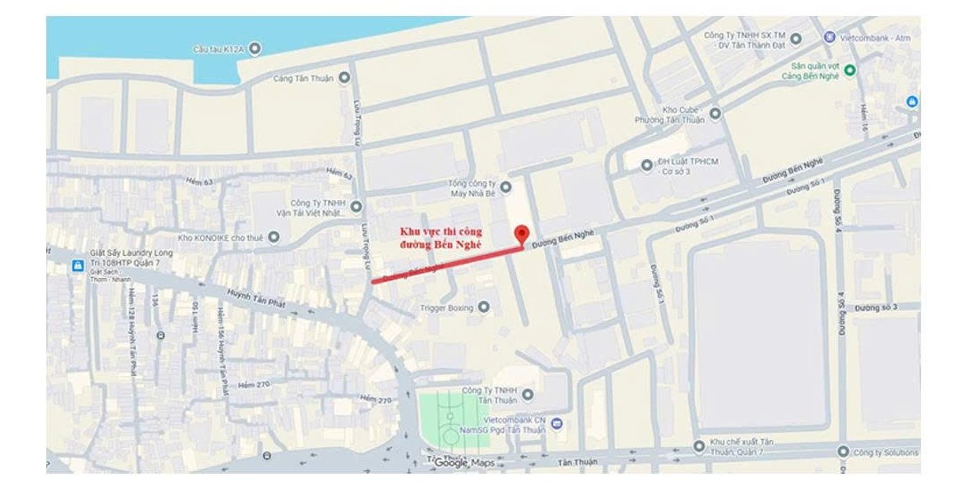 Phạm vi thi công tại đường Bến Nghe (TPHCM). Ảnh: PC08