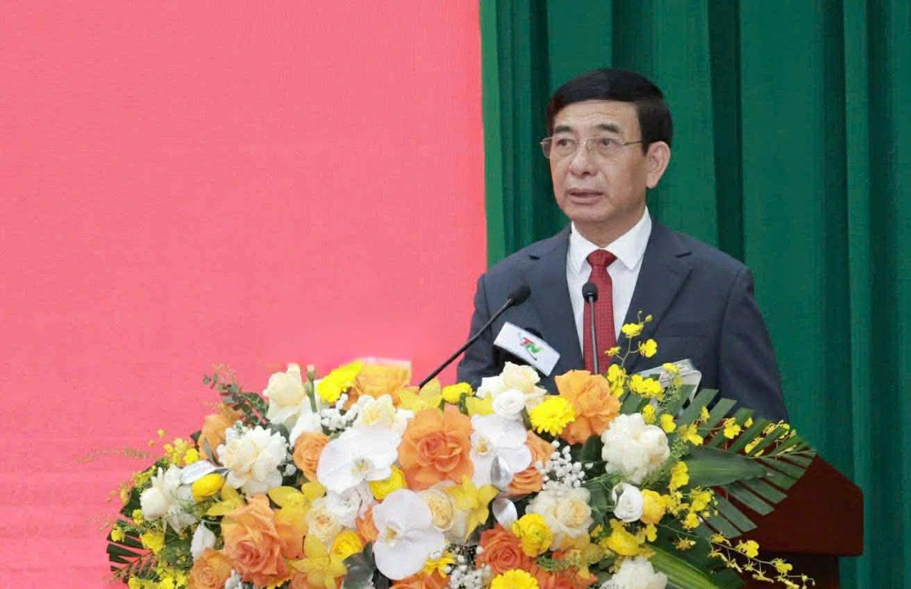 Đại tướng Phan Văn Giang phát biểu tại hội nghị. Ảnh: Thái Nguyên GOP