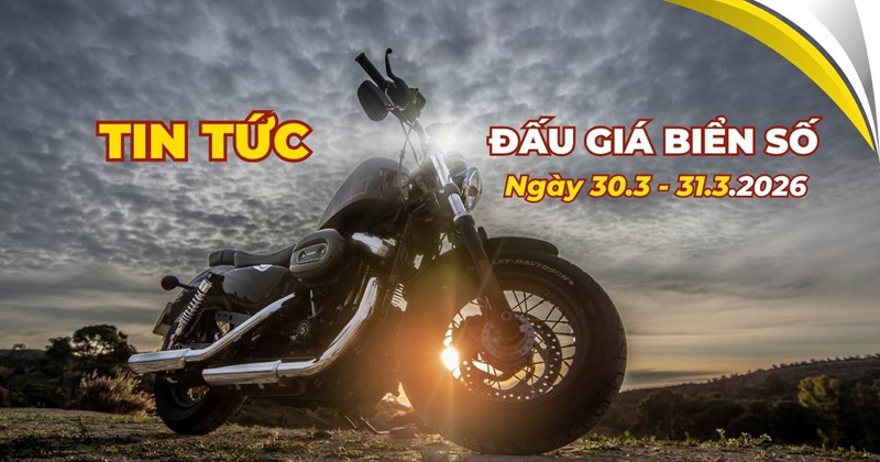 Đấu giá biển số xe máy 50AD-999.99 ngày 30-31/3