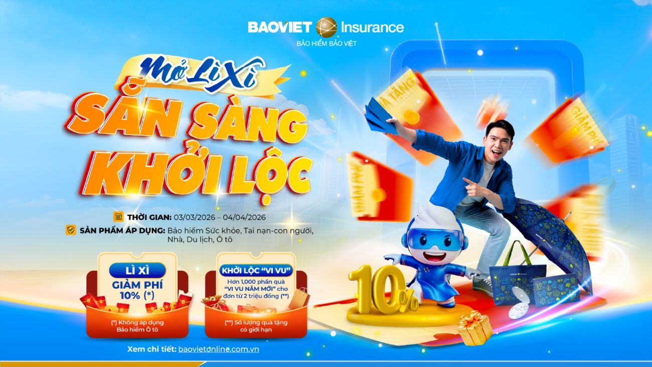 Bảo hiểm Bảo Việt implementa el programa de incentivos especiales "Abre lì xì - Listo para comenzar la suerte" como un significativo deseo de principios de primavera, junto con los clientes para iniciar una tranquilidad sostenible desde los primeros meses del nuevo año. Foto: BHBV