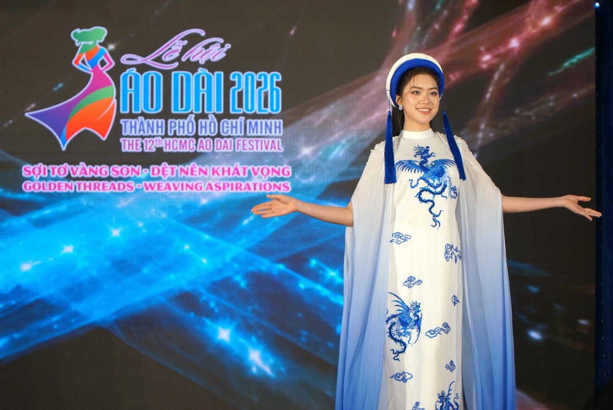 The 2026 Ho Chi Minh City Ao Dai Festival has the theme "Golden Silk - Weaving Aspiration". Photo: Thanh Chan