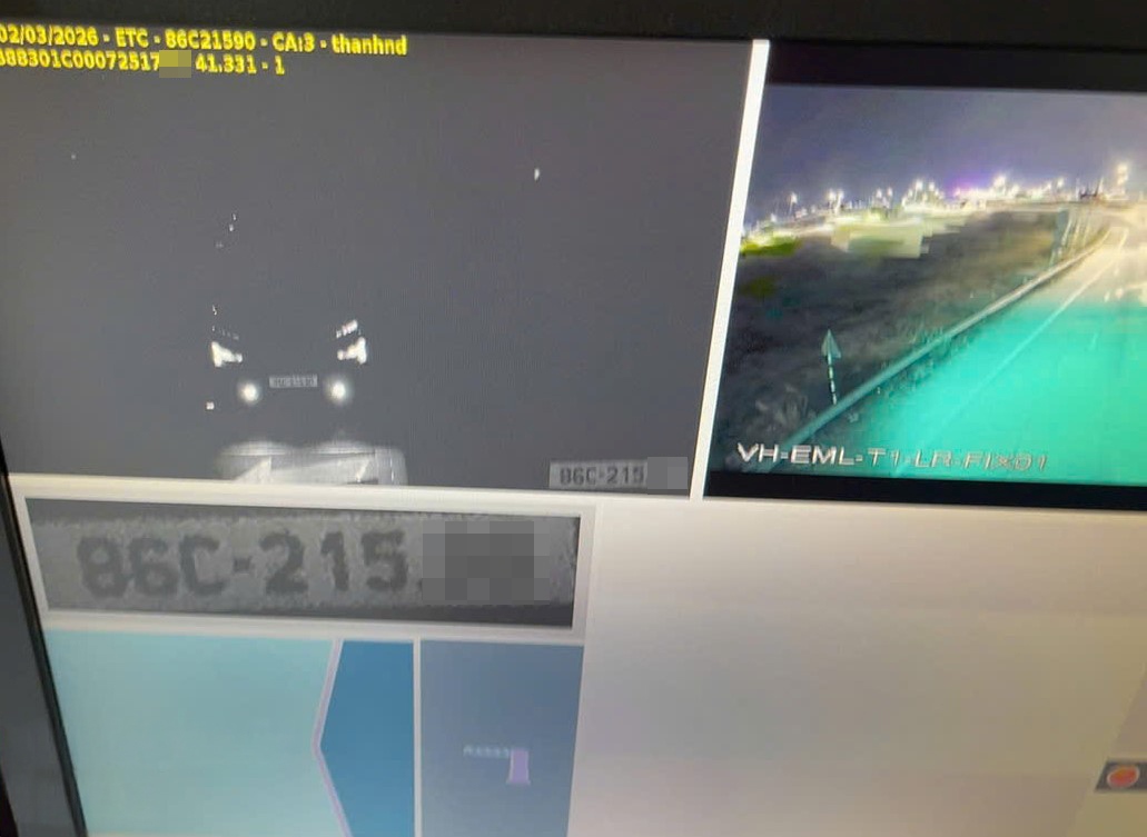 Màn hình ghi nhận dữ liệu thu phí. Ảnh: Phạm Duy