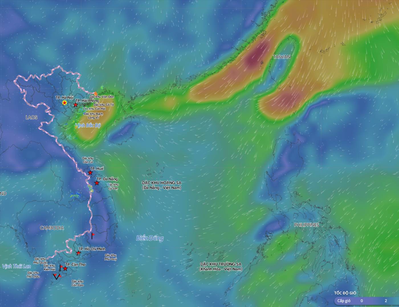 Forecast of cold air affecting the weather in some sea areas on April 3rd. 3. Image source: Vietnam Disaster Monitoring System