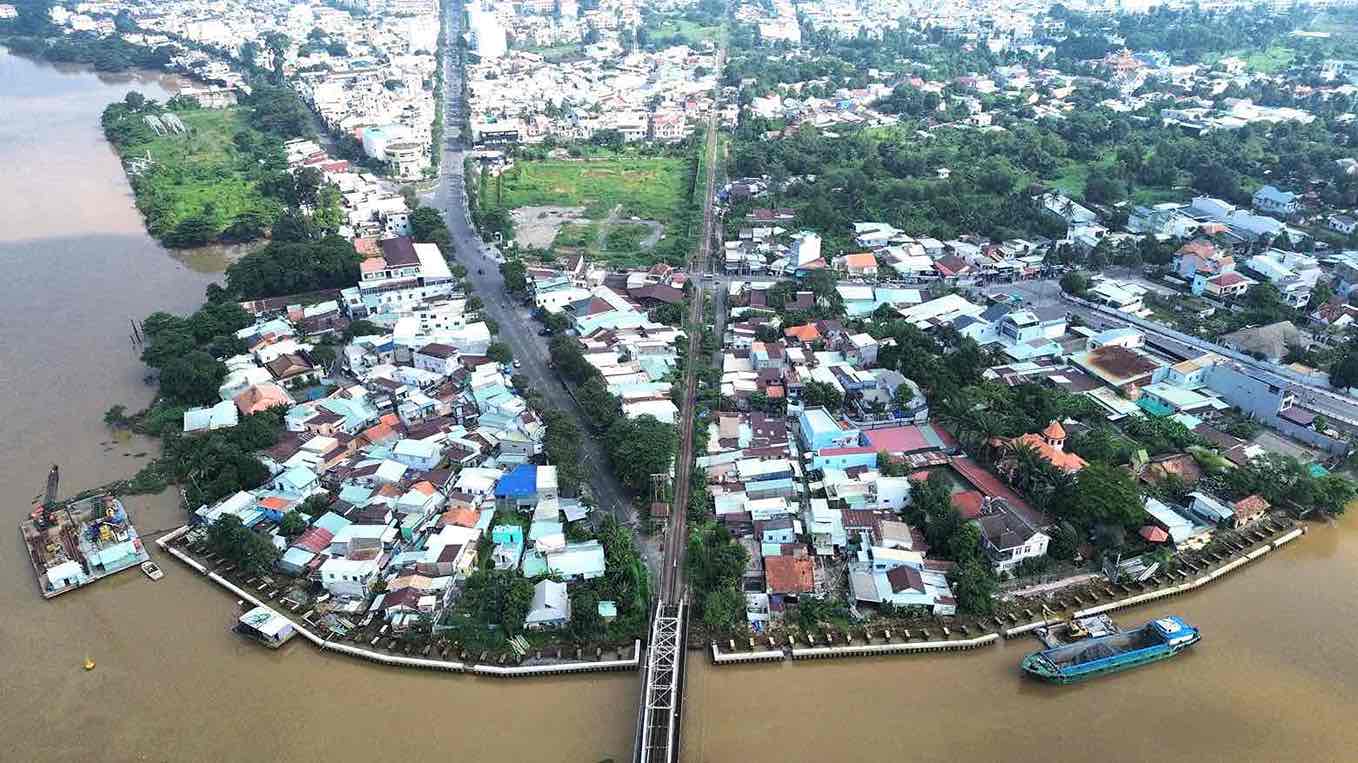 The project of a high-rise riverside complex housing area in Tran Bien ward, Dong Nai province has an area of more than 1.9 hectares. Photo: HAC