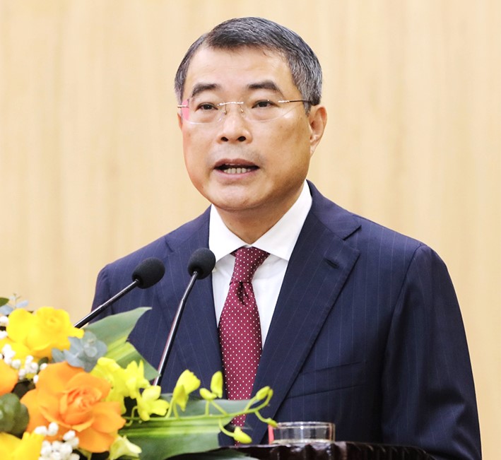 Ủy viên Bộ Chính trị, Bí thư Trung ương Đảng, Trưởng Ban Tổ chức Trung ương Lê Minh Hưng phát biểu chỉ đạo tại hội nghị. Ảnh: Diệu Anh